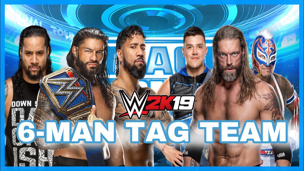 ROMAN REIGNS VS EDGE 6 MAN TAG TEAM MATCH - WWE 2K19