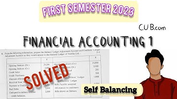 Self Balancing | Financial Accounting 1 | Solved 2023 sem1 | CU b.com honours