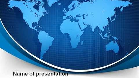Global Map In Blue PowerPoint Template by PoweredTemplate.com