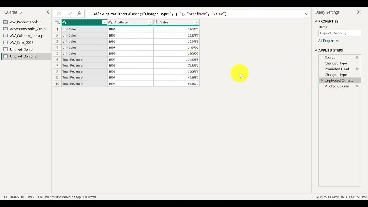 Pivoting & Unpivoting in Power Query( Power PI)| Trực quan hóa dữ liệu ...