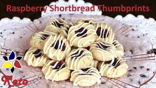 Raspberry and Almond Shortbread Thumbprint – sugar free, gluten free, keto cookies