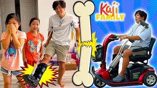 daddy broke his foot universal theme park fun