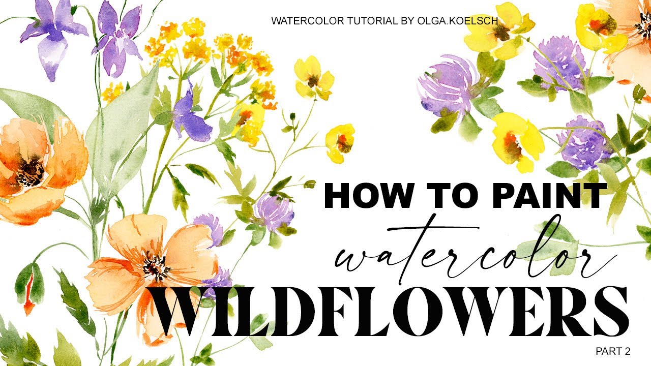 EASY Watercolor Wildflower Practice- Step by Step for Beginners 