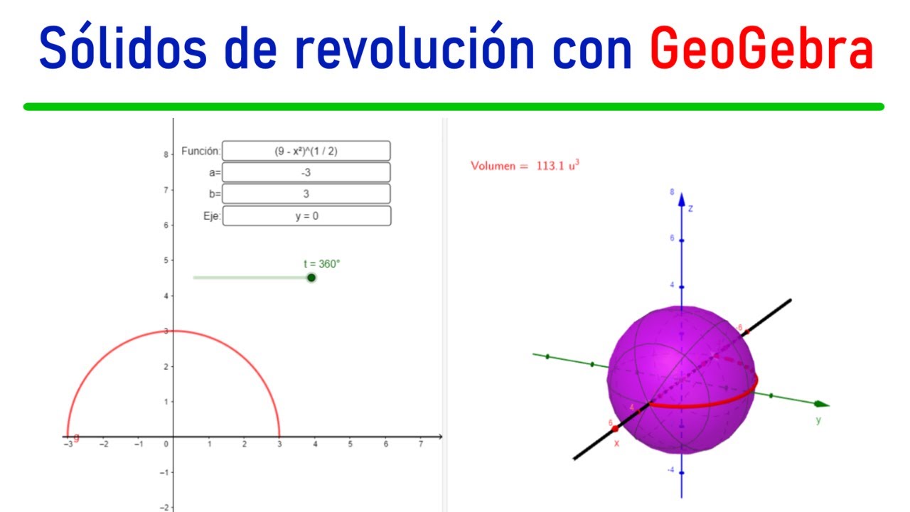 Como Hacer Un Solido De Revolucion En Geogebra