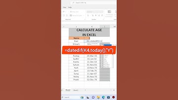 Calculate Age In Excel #short #shorts #shortvideo #shortsvideo #youtubeshorts #viral #viralvideo