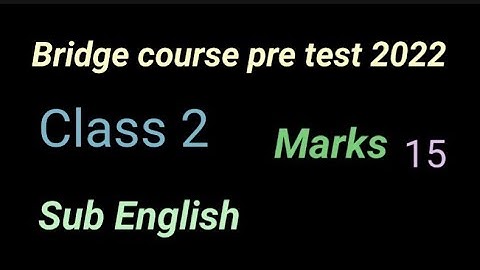 Bridge course pre test 2022#class 2#sub English #anand classes #maharashtra board