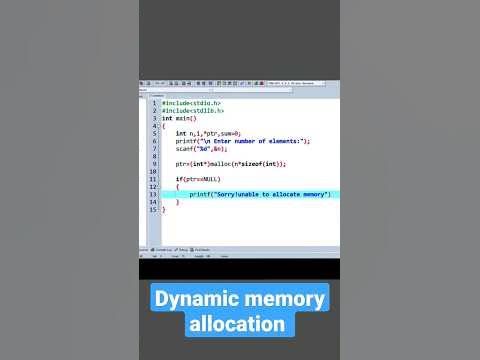 Dynamic memory allocation in c language using malloc()#shorts - YouTube