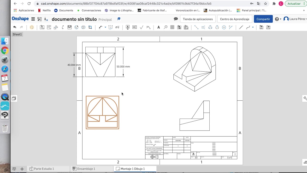 Onshape - CÓMO CREAR PLANOS Y VISTAS DE UNA FIGURA - Aprende a diseñar