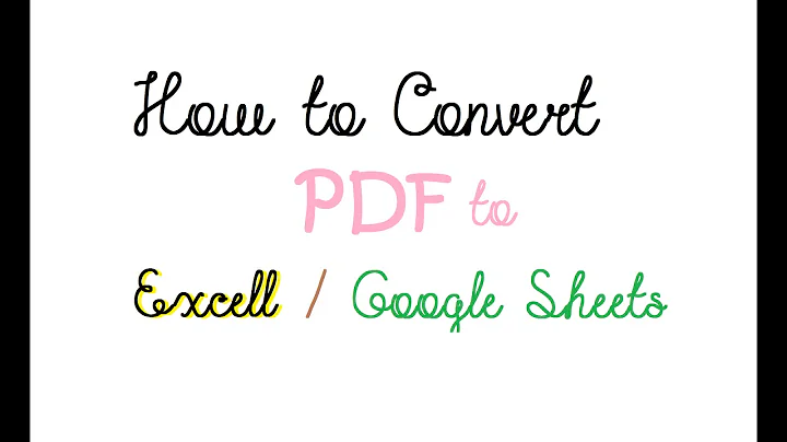 How to Convert PDF to Excell / Google Sheets with no Extra Software