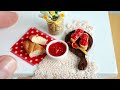 Miniature kitchen: sandwiches with jam🍒