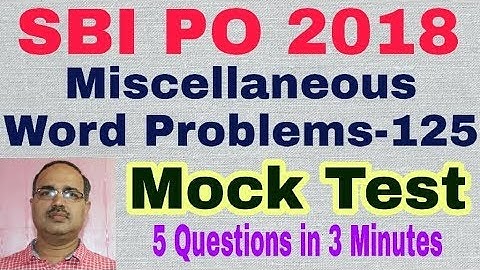 Miscellaneous Questions-125 | SBI PO 2018 | Mock Test | Unique Solution #Amar Sir