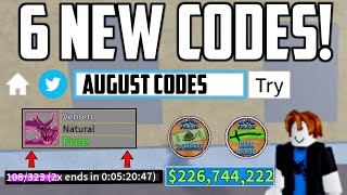 AUGUST BLOX FRUITS CODES - BLOX FRUITS CODES 2023 - CODE BLOX FRUITS -  CODIGOS DE BLOX FRUITS 