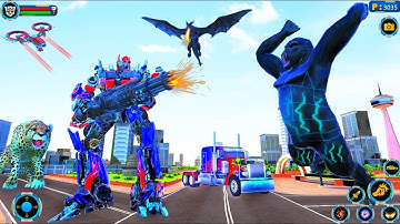 Optimus Prime Multiple Transformation Jet Robot Car Game - Android Gameplay