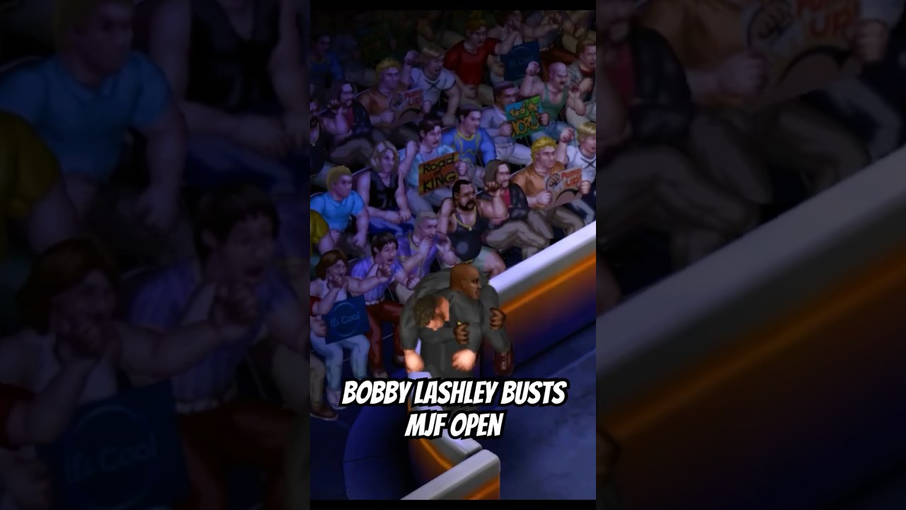 Bobby Lashley busts MJF wide open on the ring post 