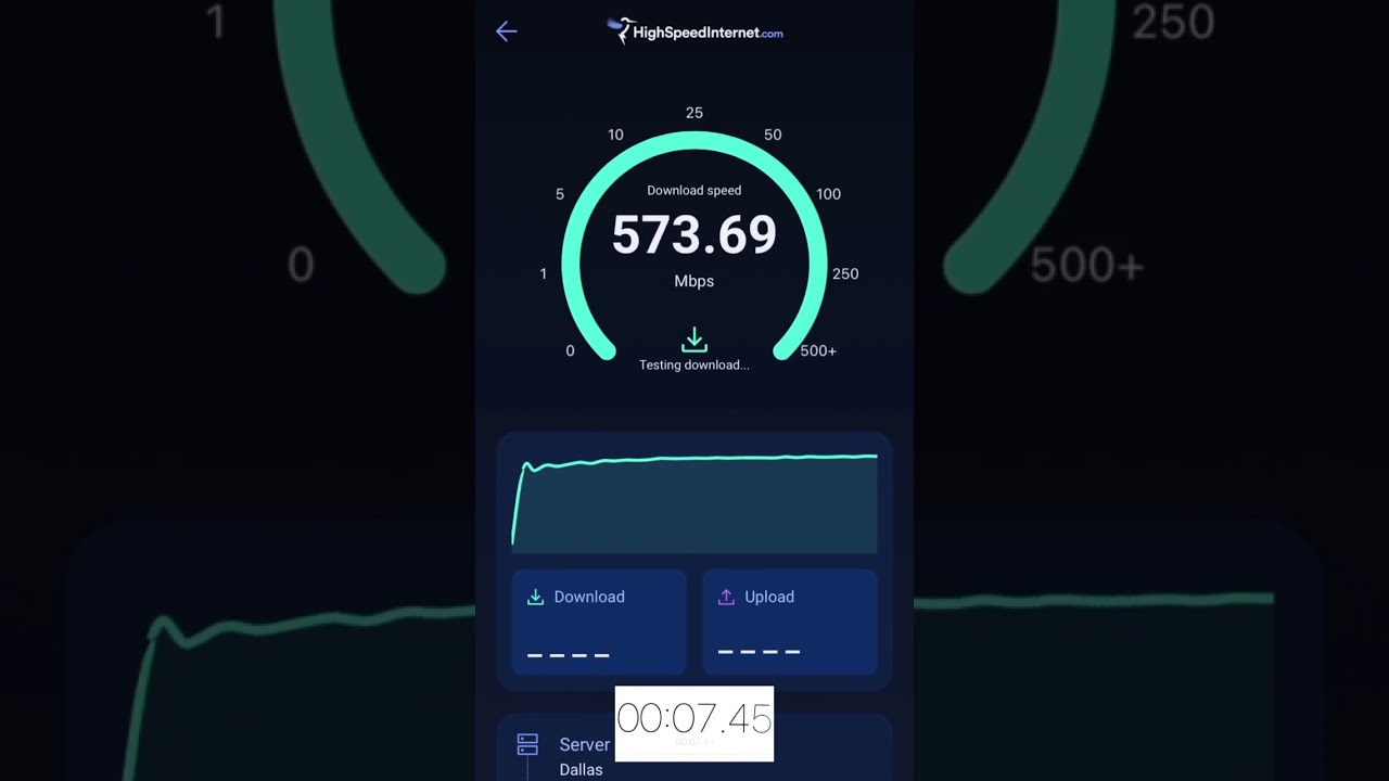 How fast can we run a speed test from the HighSpeedInternet.com app? 👀
