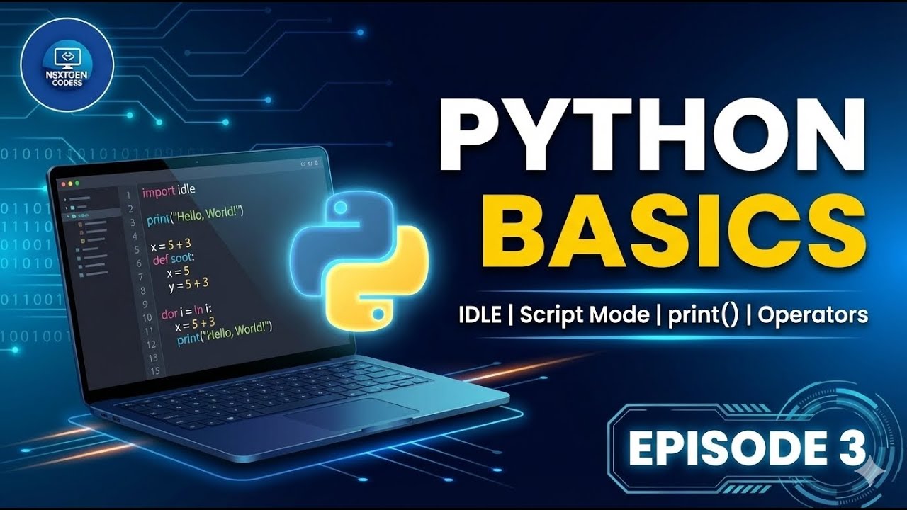 Python Basics Explained | IDLE, Interactive vs Script Mode, print() | Full Python Course Episode 3