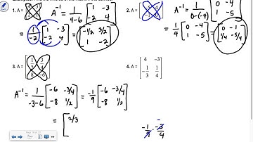 Section 4.4 Algebra 2 - Inverse Matrices