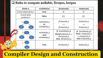 What are the rule for calculating nullable,firstpos,lastpos ||CDC #csit #bca #nepali