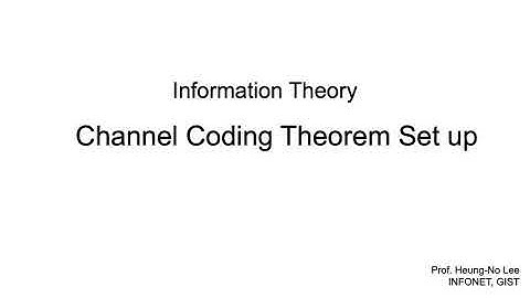 Channel Coding Theorem Set up