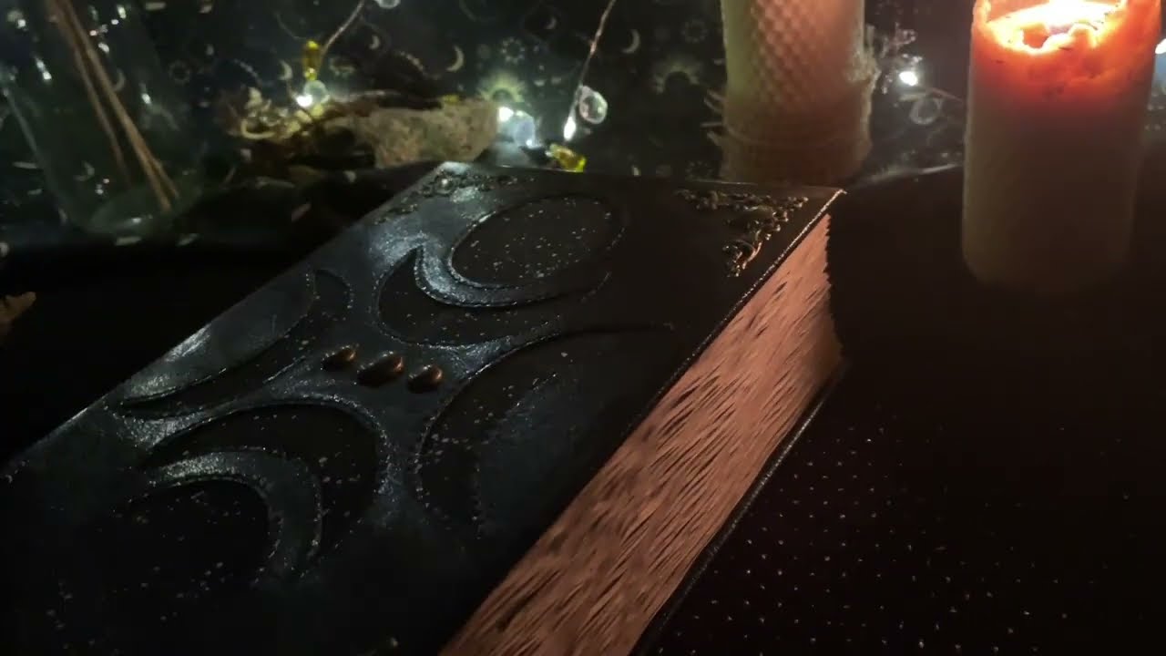 Crescent Moon cycle notebook Full moon diary Witchcraft Pagan spell book New Moon Moon phase journal