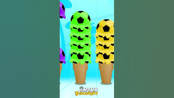 Learn Colors With Yummy Soccer Ice Cream Scoops🍧#shorts #educationalvideosforkids