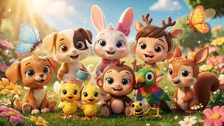 🌳 Garden Friends Song for Kids 🐰🐶 | Fun Animal Dance Song | Nursery Rhymes & Kids Songs 🎵