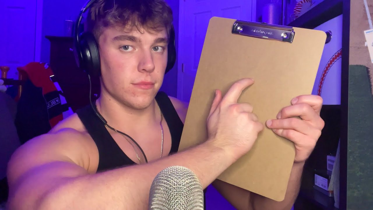 ASMR clipboard tapping and tracing