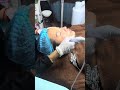 Cute girl with her vitamin peeling therapy method..