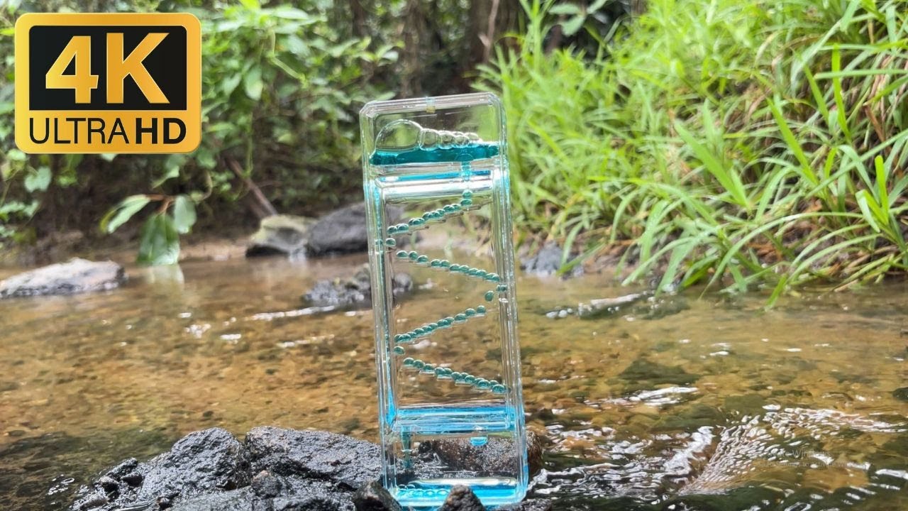 Blue Liquid Motion Timer in Forest Stream | 4K ASMR