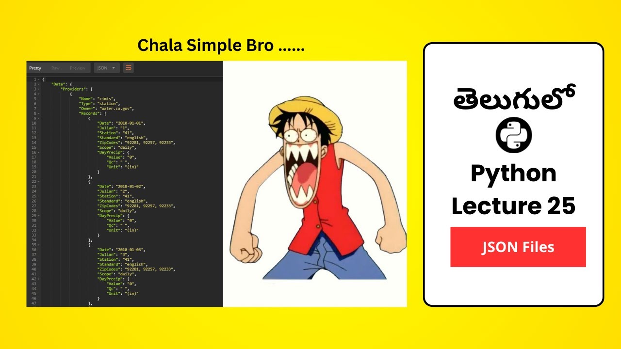 Python JSON Files Made Easy in Telugu | JSON File Handing 🌟🌟 - YouTube