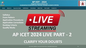 AP ICET 2024 LIVE PART - 2 #apicet2024