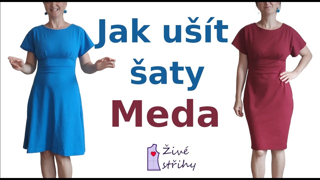 Jak ušít šaty s přinechaným rukávem Meda