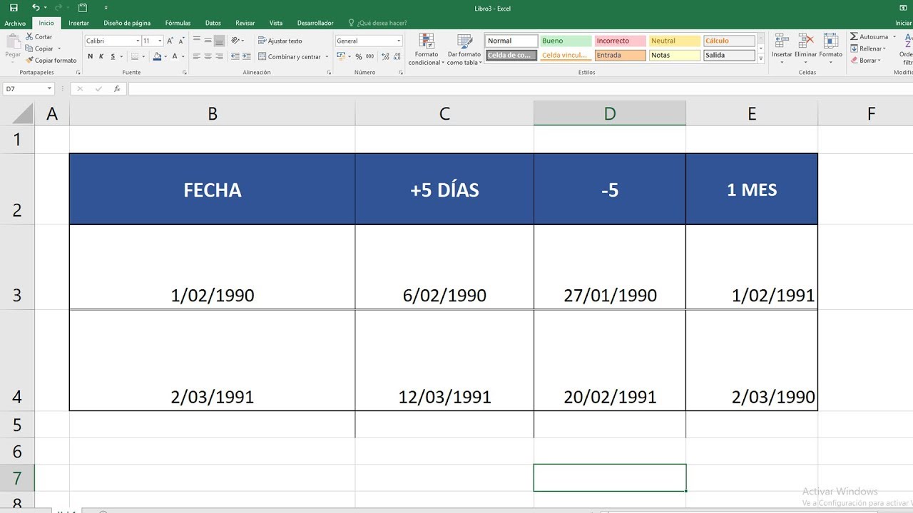 Como Sumar O Restar D as Y Meses En Una Fecha En Excel YouTube