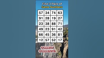 CAN YOU FIND LAST ONE? Find 3 pairs of identical numbers/ /Dementia Prevention Quizzes/Tests.