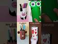 Diy 4 different pen holder 🐸❤️🐮🐻.which one is your favorite?#shorts
