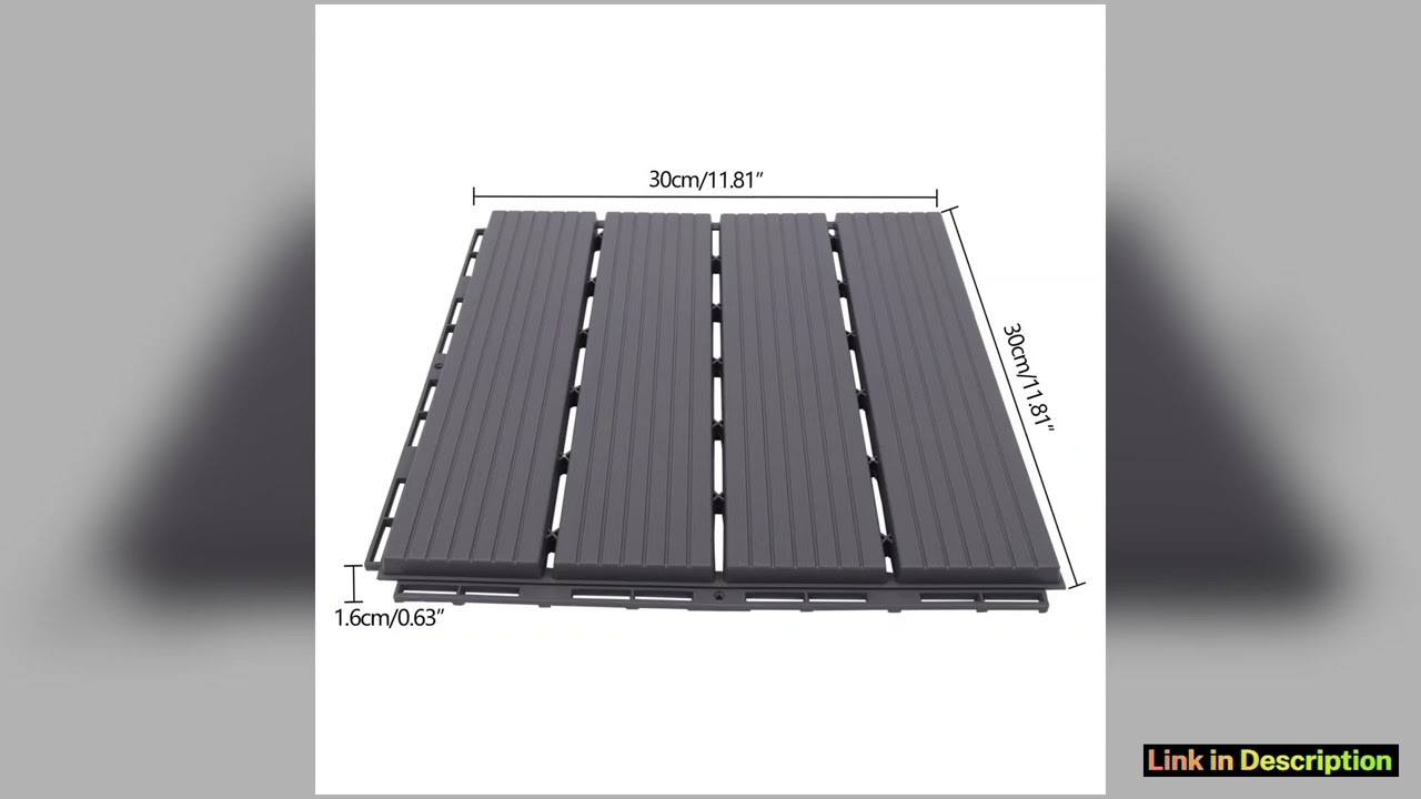 22 PCS Wood Plastic Composite Patio Deck Tiles 12x12 Interlocking Decking Tiles Water Resistant