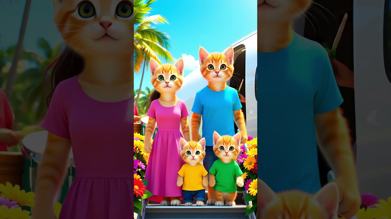 Kitten Family Vacation in Sri Lanka | Cute Cat Cartoon Adventure 🏝️🐱