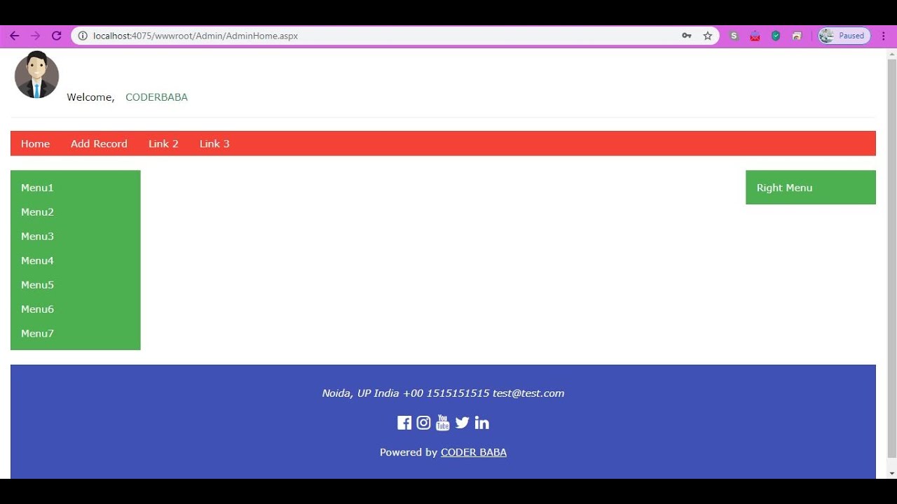 (Hindi) Lec #11| ASP.NET C# | Working with Master Page | Final Year Project