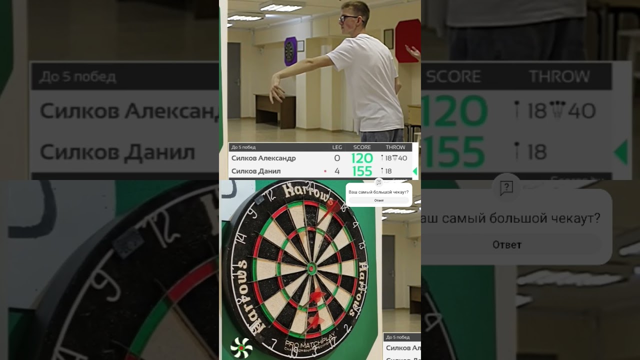 Закрытие в 155 очков в финале Пермской Дартс Лиги 