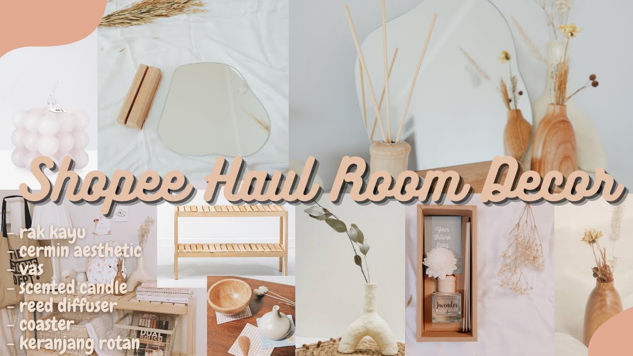 SHOPEE HAUL ROOM DECOR AESTHETIC ALA KOREA #1 // (cermin aesthetic, Rak ...