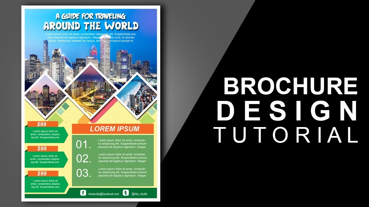 Cara Membuat Desain Brosur Wisata Dengan Photoshop Travel Brochure Design Youtube