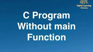 Celebrity 59 C Program Without main Function | Online Training Download app from below link Wealth