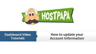 Hostpapa Dashboard How To Update Your Account Information