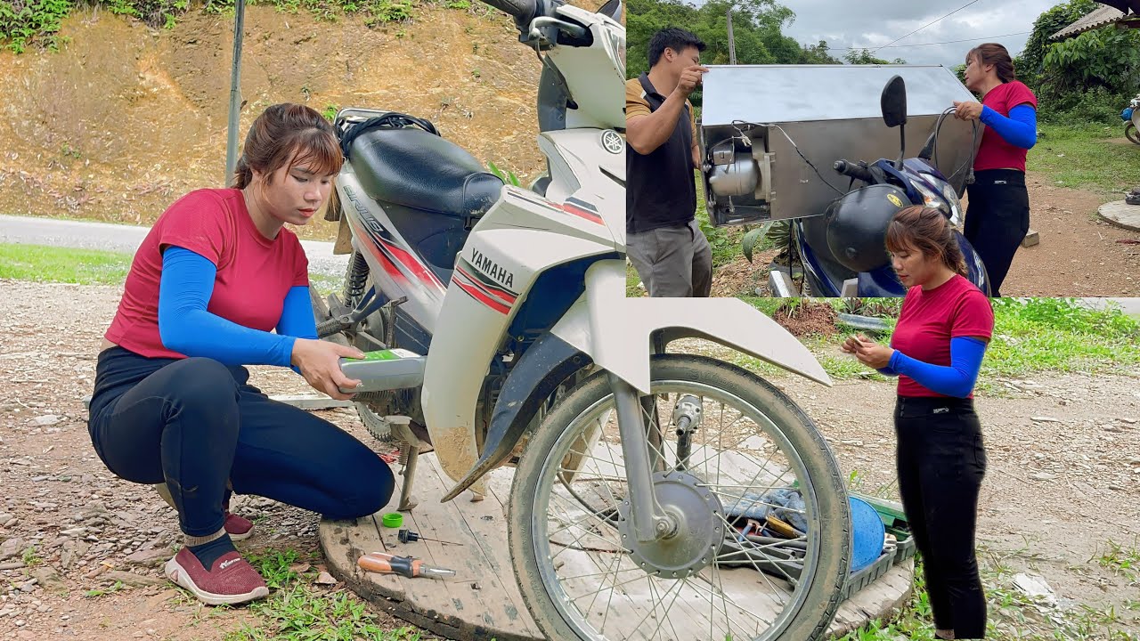 Genius repair girl has repaired a clogged engine motorcycle - YouTube