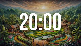 Relaxing 20 Minute Countdown | Calm Village Ambience Timer #timerwithmusic