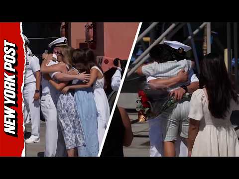USS Abraham Lincoln Crew Embrace Their Loved Ones Following Record-Breaking 10-Month Deployment