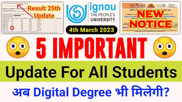 IGNOU Released 5th Important Update For All Students_Result Update, 36th Convocation Digital Degree
