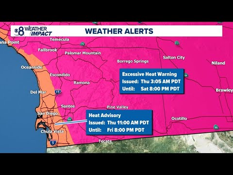 Excessive Heat across San Diego County for the rest of the week - YouTube