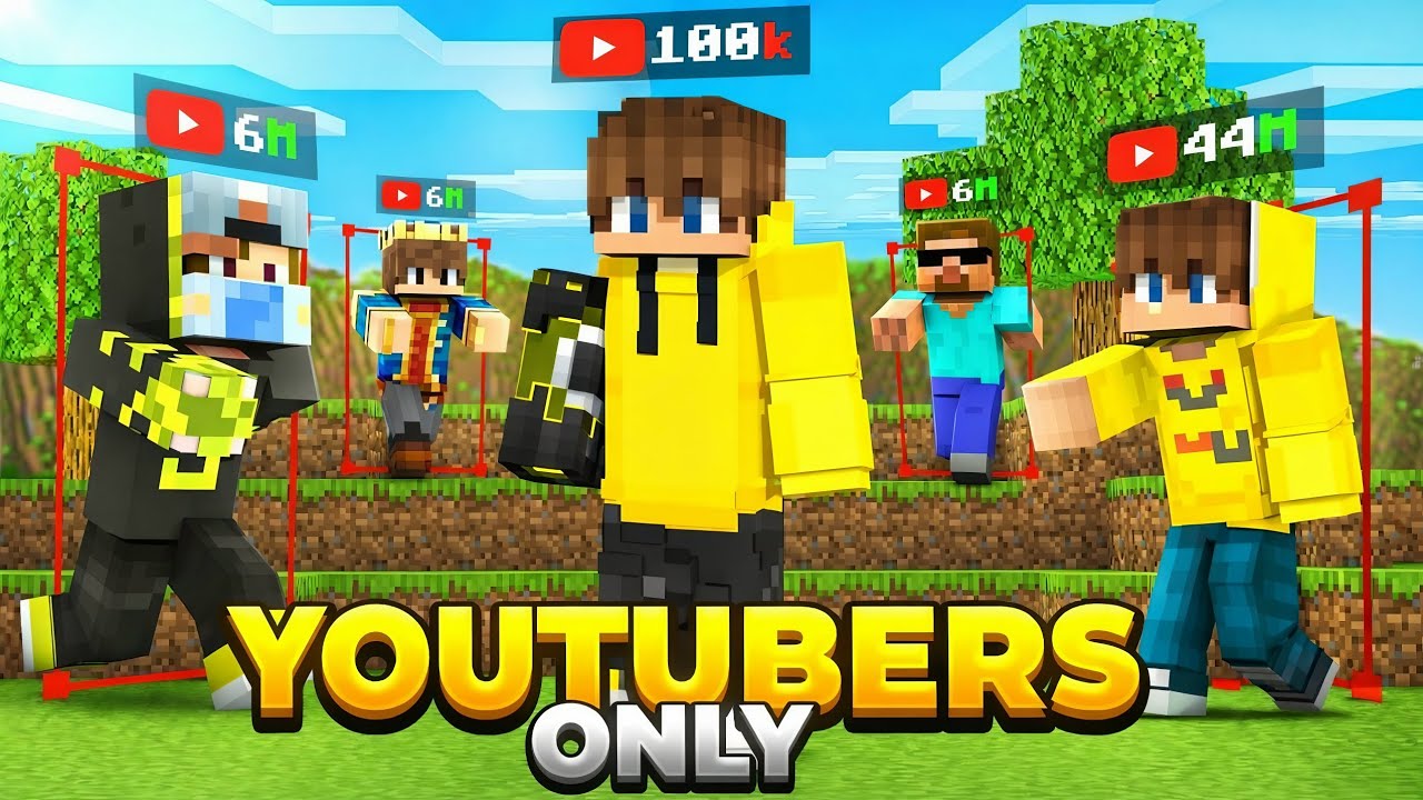 Youtubers Only Minecraft Server 😱 | Java + PE Crossplay | 24/7 Online SMP | 1.21+