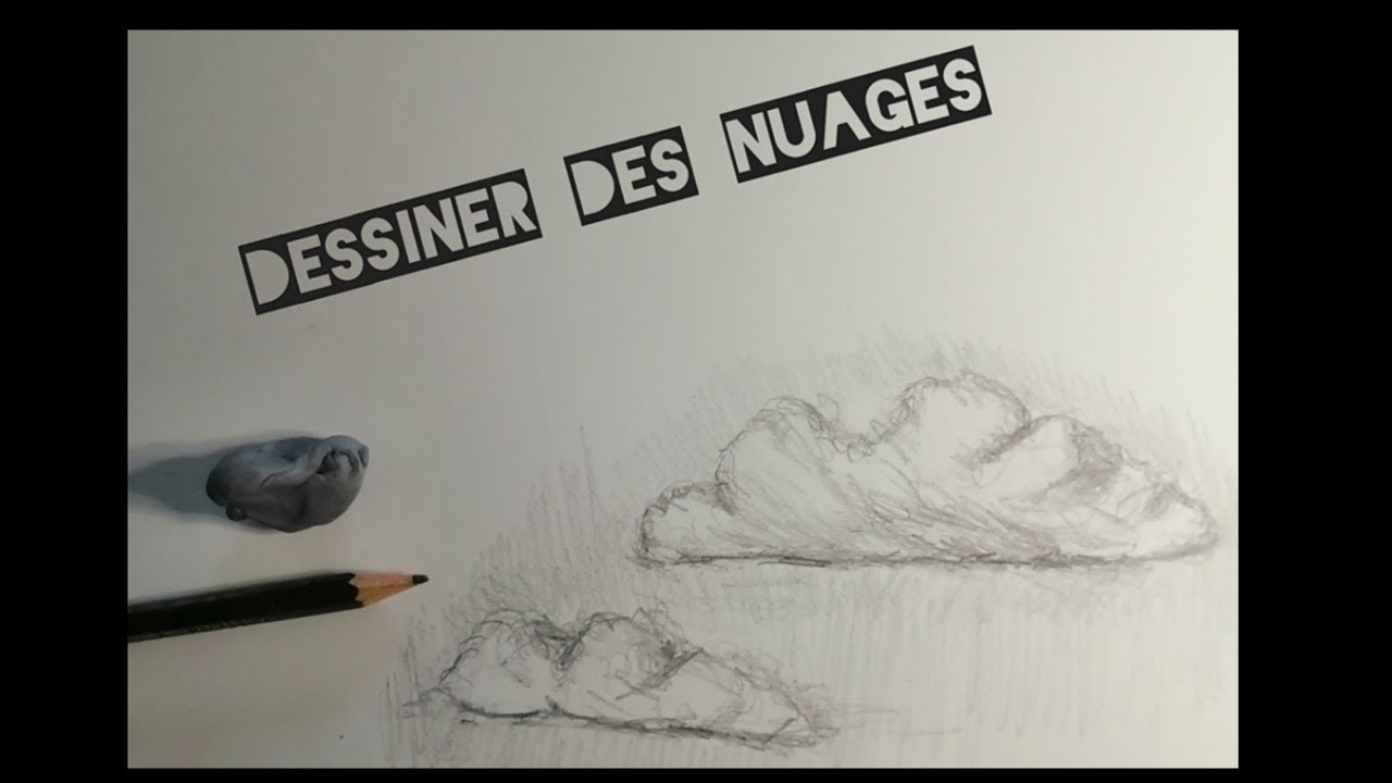 Nuages dans le ciel : exercice de dessin en maternelle